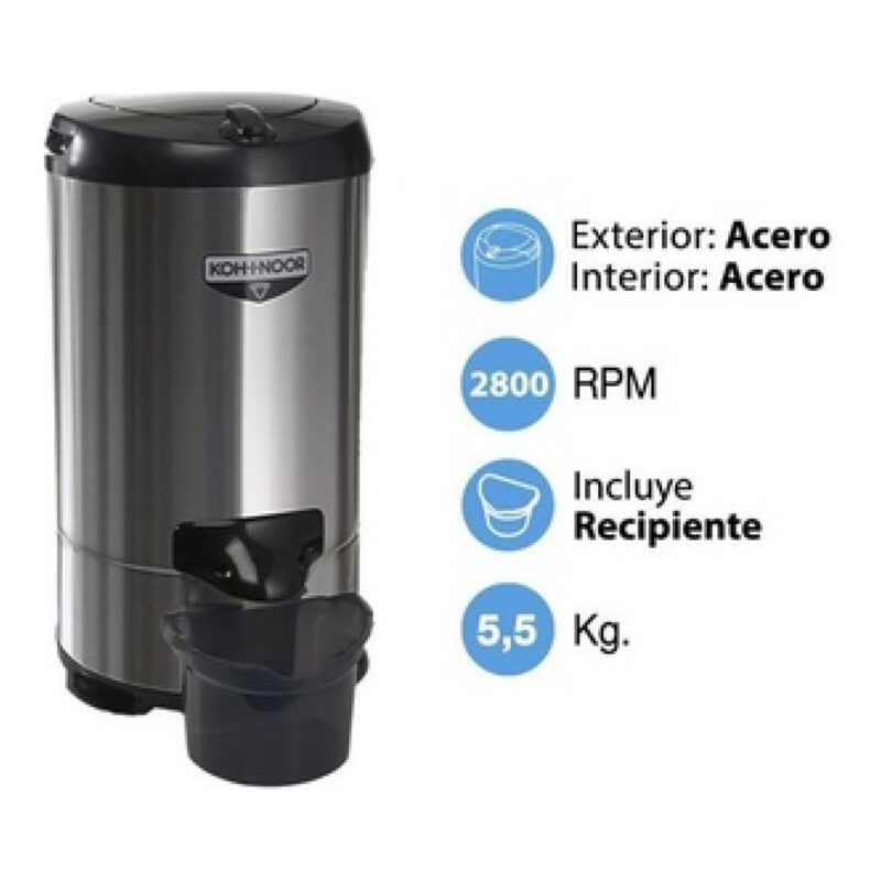 Secarropas Centrífugo Koh-i-noor Ac. Inox A665 2800rpm 6.5kg