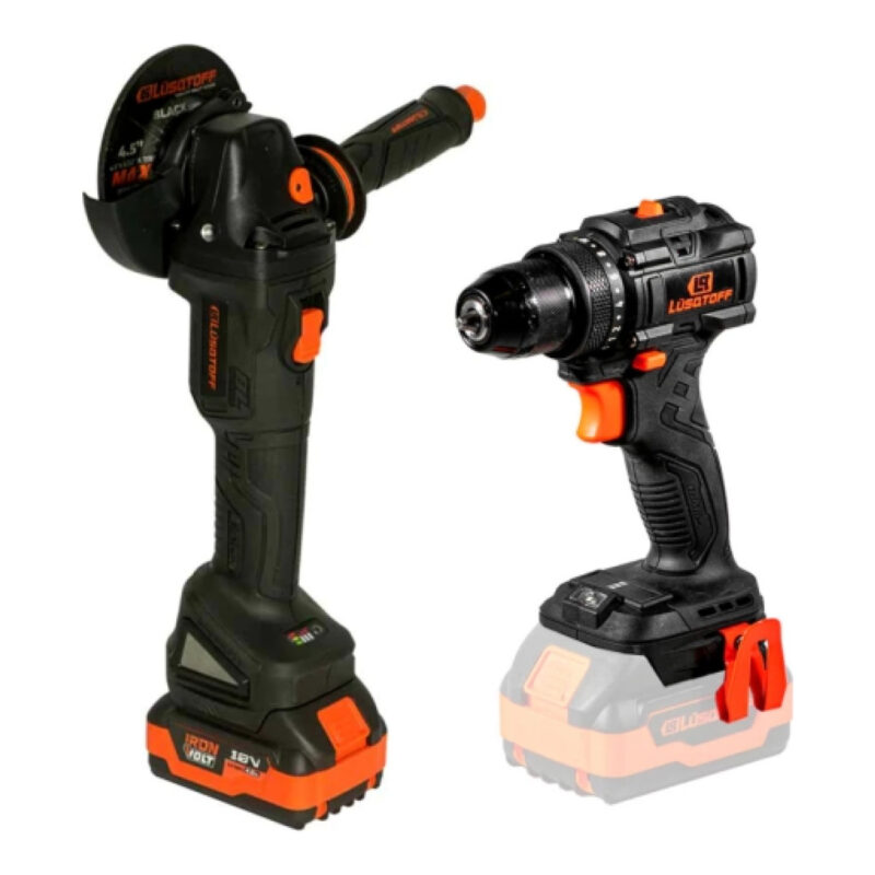 KIT AMOLADORA Y TALADRO 18V INALAMBRICO BRUSHLESS LUSQTOFF KATL-9BK