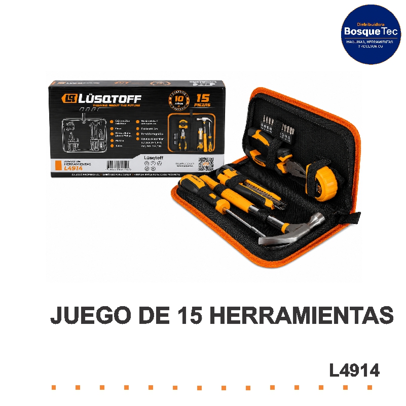 JUEGO DE 15 HERRAMIENTAS LUSQTOFF L4914
