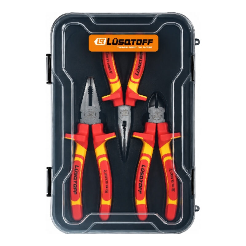 JUEGO DE 3 PINZAS DIELÉCTRICAS AISLACIÓN 1000 V LUSQTOFF L4265